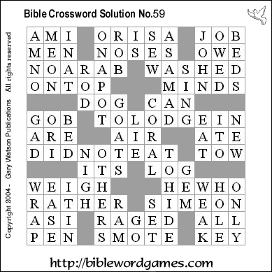 Bible Crossword Puzzles on Bible Fill In Type Crossword Solution