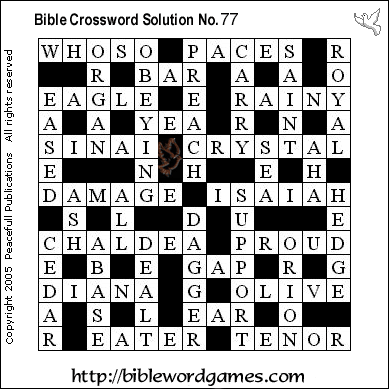Bible Fill-in type crossword solution