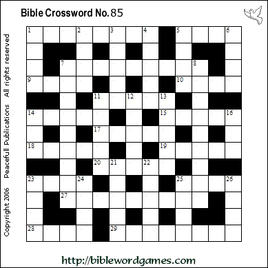 Bible Crossword Puzzles on Free Christian Family Bible Crossword Puzzle