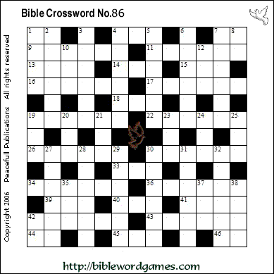 Bible Puzzles on Bible Crossword Puzzle Number 86