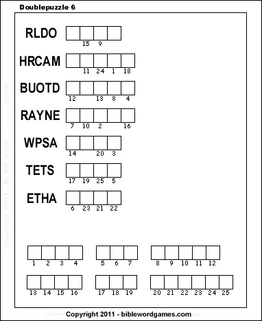 Bible Crossword Puzzles on Bible Family Christian Double Puzzle Type Word Puzzles