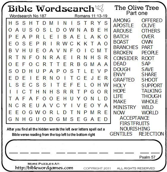 Free Bible Family Christian Wordsearch Puzzle