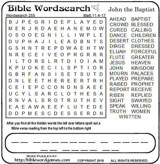 Free wordsearch puzzle