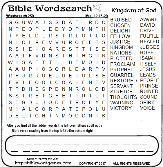 Free Wordsearch puzzle
